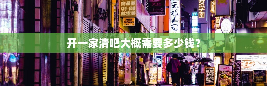 开一家清吧大概需要多少钱？